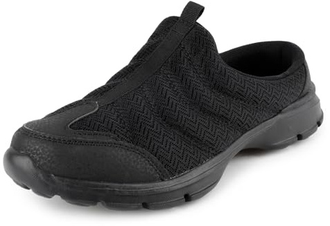 TIESTRA Zapatos sin cordones para mujer, zapatos ligeros y transpirables para caminar, tenis de espalda abierta y pantuflas de casa, cómodos zuecos de punta cerrada, zapatos casuales para interiores y