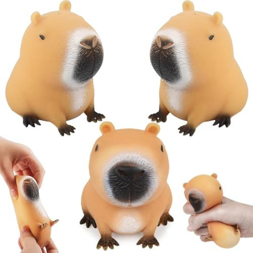 3 Stück Capybara Anti Stress Spielzeug, Capybara Squeeze Toy, Kapybara Stressball, Capybara Antistress Stressbälle Squeeze Spielzeug Geschenke für jeder, Stress abbauen