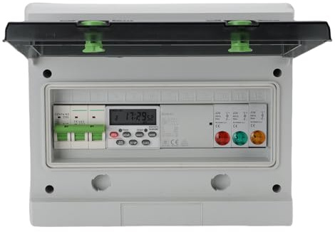 Digitale Zeitschaltuhr, 380V 7 Tage programmierbarer Zeitschalter, 16 Ein/Aus-Einstellungen, Zeitschaltuhr für den Außenbereich für Poolpumpe, Lichter, IP65-Bewertung