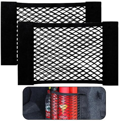 HSYJZSMY Kofferraum Netztasche Auto für VW Touran 7seats 2006-2015,Strapazierfähige Kofferraumnetz Auto Elastische Aufbewahrung Netz mit Klettverschluss Zubehör
