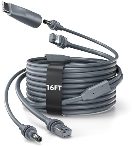 DuHeSin für Starlink Mini Cable 5M - DC/RJ45-auf-DC-/RJ45-Kabel, mit DC auf USB-C-Adapter, wasserdichte Ersatz-Verlängerung, für Starlink-Mini-Stromkabel-Zubehör