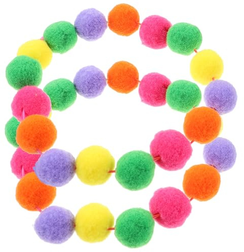 FIXOSHEE 2 Stück Teiliges Elastisches Katzenhalsband mit Plüschball Buntes Haustier Katzenhalsband für Kätzchen Bequemes Dekoratives für und Kleine Hunde für Alltag und Feierlichkeiten