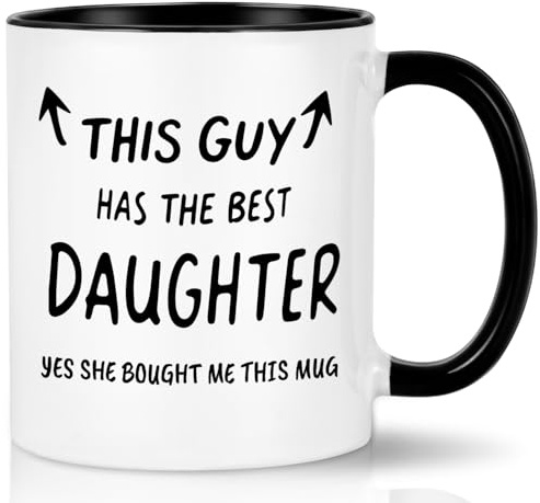 Joymaking Dad Mugs from Daughter Best Dad Gifts Mug - This Guy has The Best Daughter - Funny Gifts for Christmas Birthday Fathers Day Presents, 11Oz Black