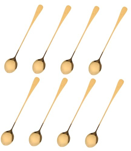 Cucharas de Espresso de Acero Inoxidable Dorado, 8 Piezas