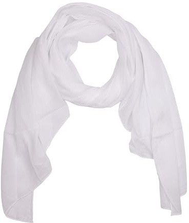 MIRROSI Damen Schal Asymmetrisch Made in Italy, 20% Seide 80% Baumwolle, Leichtes Halstuch (170x75 cm), Unifarbe, Kreis Muster, Elegant für Frühling Sommer Herbst