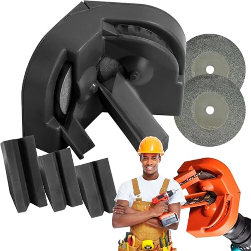 Multi-function Drill Bit Sharpener, Portable Drill Grinder Grinding Tool, with 2 Grinding Wheels All Bits(5/64''- 5/8'') for HSS Metal Masonry & Carbide (1Set -Black)