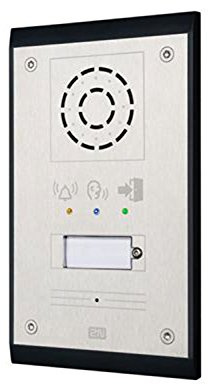 2N Telecommunications 9153102 - Sistema de intercomunicación de Puerta - telefonillo 115 x 39 x 193 mm, Color Negro y Plateado