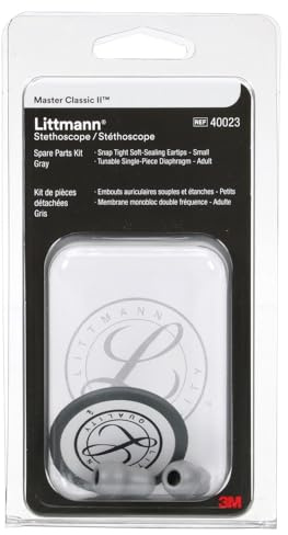 Littmann Ersatzteilset für Master Classic II, 40023, Grau | Enthält kleine weich abdichtende Snap-Tight-Ohroliven, einstellbare Membran. Nur für Master Classic.