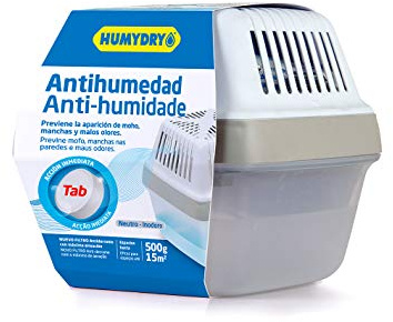 Luftentfeuchter Premium PLUS 450g – für Räume bis zu 15m² – Patentiertes Auslaufschutz-System – Nachfüllbar, Nachfüllpack enthalten – Neutraler Duft – Humydry