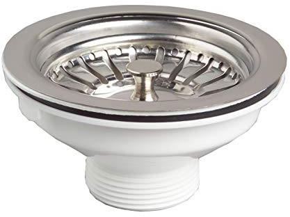 Wirquin 30723987 Bonde Évier 1 Bac Ø90 mm à Panier sans Trop-plein | Commande manuelle, panier inox, chromé