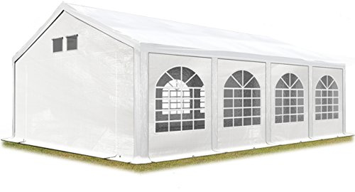 TOOLPORT Tente de réception 4x8 m Tente de Jardin Blanc bâche PE 550 N imperméable résistante aux UV avec Cadre de Sol