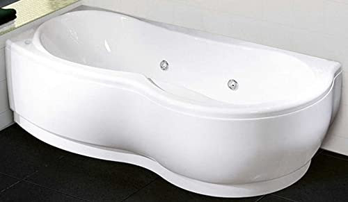 Novellini Venus Vasca Bagno Hydro Plus 170x70/85 H55 cm Idro Laterale 6 Getti Disinfezione Airpool 12 Jets Forma Esterna Curva Interna Otto Sinistra Telaio Pannello Erogatore Display Acrilico Bianco