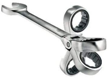 GENERICO CHIAVE COMBINATA 32 mm A CRICCHETTO TESTA SNODABILE PIEGHEVOLE CHROME VANADIUM