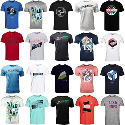 JACK & JONES Herren T Shirt 3er 6er 9er Mix Rundhals Tee Shirt Core