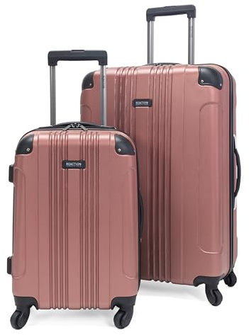 Kenneth Cole REACTION Out of Bounds Lightweight Hardshell 4-Wheel Spinner Luggage, Rose Gold, 2-Piece Set (20 & 28)