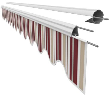 VANA Markisenvolant für 3,5 m Markisen mit dem Markisentuch der Farbe SPD088 Maß 3,38 x 0,23 Meter.