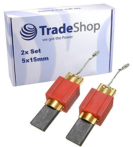 2x Kohlebürsten für Miele Ecoactive W1900 / Plus, Ecocare, Ecocomfort, Ecoline, Econic 1000 1100 1150 1200 1400 1600 1677 Wps 2200 Wt 1500 Kohlen