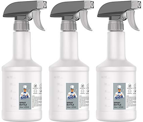 MR.SIGA Sprühflasche zerstäubere Wassersprühflasche verstellbare Nebelsprühflasche zum bügeln für Pflanzen Friseur Küche Backen wiederverwendbar, 3er-Pack, 16 Unzen