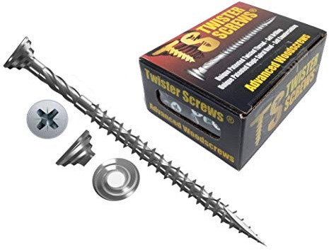 Twister Screws Double-Threaded Wood Screws | 5mm x 50mm | Box of 100 | Self Drilling, Self Countersinking, Multipurpose, Zinc-Plated, Type 17 Ultra Sharp Quick Grab Point