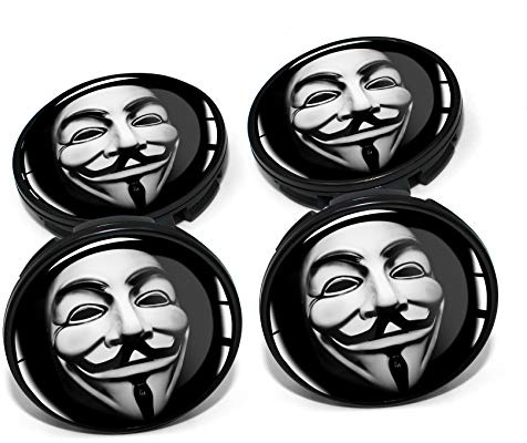 4 x Nabendeckel 60mm Durchmesser Nabenkappen Felgendeckel Felgenaufkleber Gel Emblem Doming für Auto Felgen Kfz Tuning Zubehör Radnabenkappen DM006 (Nr. 17 Anonymous, Nabendeckel Set)
