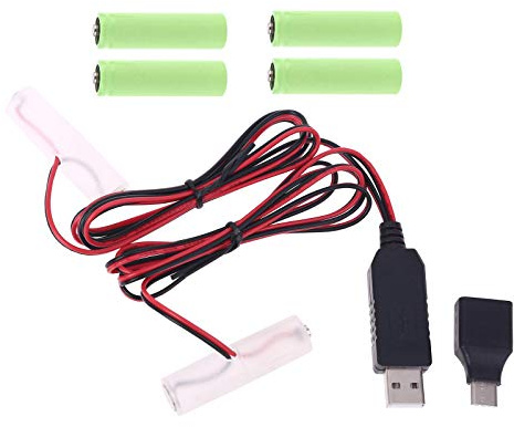 Angelliu USB Éliminateur De Batterie Et Accessoire Transformateur Convient Aux Appareils Utilisant Piles AA,(avec Adaptateur Type C) 1.5v/3v/4.5v/6v
