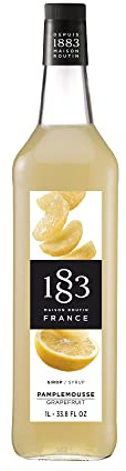 1883 Maison Routin Premium Grapefruit Syrup, 1 Litre Glass Bottle | Flavoured Syrup, For Coffee, Tea, Cocktails, Iced Drinks & Desserts, Made with Pure Cane Sugar, No Artificial Colours, Vegan