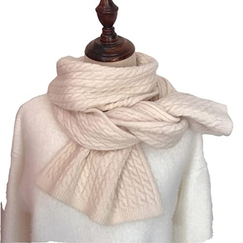 UKKO Kaschmirschal Frauen Solide Schals Winter Verdicken Warme Weiche Tücher-B Style Beige