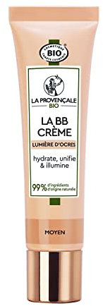 La Provençale Bio - La BB Crème Lumière d'Ocres Certifiée Bio - Crème Teintée Hydratante - Huile d'Olive Bio AOP Provence - Pour Tous Types de Peaux - Teinte : Moyen - 30 ml