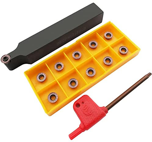 ASZLBYM 10pcs RPMT08T2MOE Inserts de fraisage en carbure indexable Fraise à lame avec 5/8 / 16mm SRDPN1616H08 Porte-outil de fraisage en carbure indexable Outils de coupe de tour à métaux