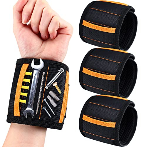 Lot de 4 ceintures magnétiques avec 15 aimants pour maintenir des vis, des clous et des forets - Cadeaux pour homme, papa, père, mari, femme - Gadgets cool pour Noël, cadeaux d'anniversaire