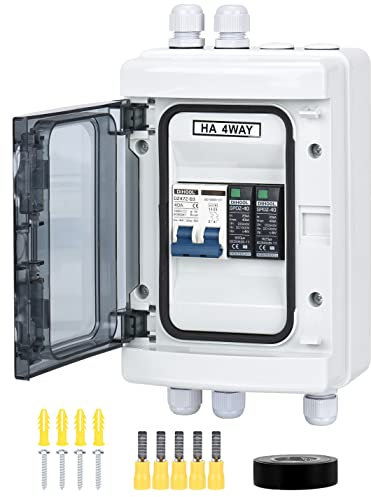 DIHOOL Überspannungsschutz PV DC Trennschalter Blitzschutz Leitungsschutzschalter 1000VDC 2 polig 40A 20-40KA Solar Spannungsschutz für Photovoltaik IP65 Wasserdichtes