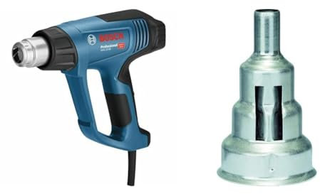 Bosch Professional Décapeur thermique GHG 23–66 (2300 W, plage de températures 50–650 °, 2 buses) Bleu + Bosch Accessories 1609201797 Buse de réduction 9 mm