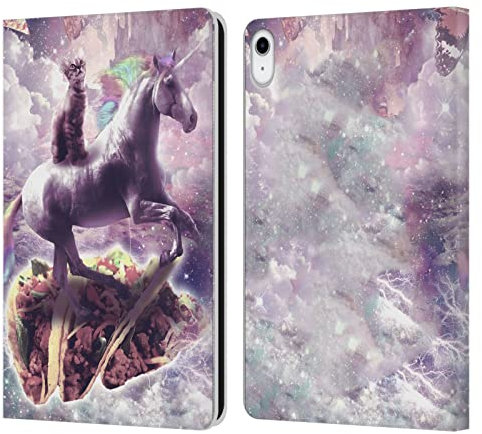 Head Case Designs Offizielle Random Galaxy Verträumtes Einhorn & Tacos Raum Katze Leder-Wallet-Hülle Kompatibel mit Apple iPad 10.9 2022/2025
