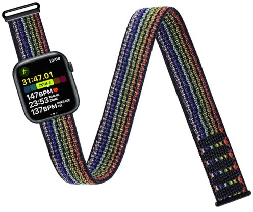 Ankle/Arm Band for Apple Watch (49mm, 45mm, 44mm), Breathable Nylon Armband for IWatch SE Ultra Series 9-1, Stretchy Ankle Strap for Men/Women