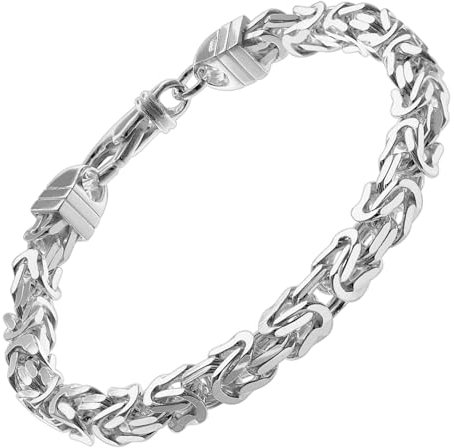 trendor Königskette Armband für Männer 925 Silber 6 mm breit Silberschmuck Herren Armschmuck 08646-21 21 cm