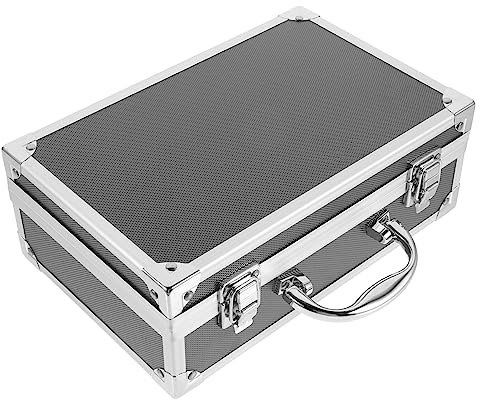 FOYTOKI Aluminium Werkzeugkoffer Klein Tragbar Mit Sicherheitsverschluss Kompakte Aufbewahrungsbox Für Handwerkzeuge Elektriker Zubehör