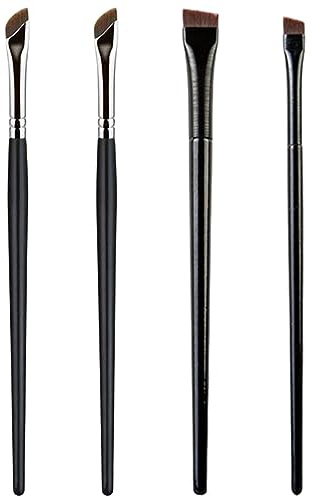 4Pcs Angled Eyeliner Brush,Eye Makeup Brushes Slanted Angled Brow Brush Eye Liner Makeup Brush Eyeliner Brush Set Great for Pros & Beginners(black)