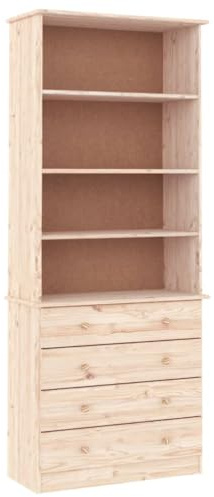vidaXL Bücherregal mit Schubladen ALTA 77x35x186,5cm Massivholz Kiefer