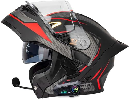 Caschi Moto Modulari Bluetooth Caschi Moto Integrali Integrati Con Doppia Visiera Apribile, Caschi All-Mountain Trail Enduro, Caschi Bluetooth Omologato ECE