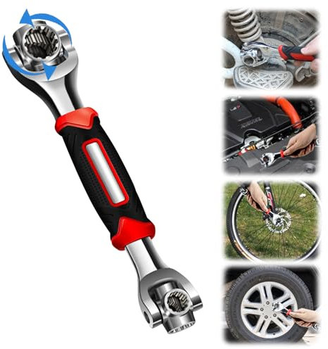 Recitem Universal Steckschlüssel, Schraubenschlüssel Verstellbarer Einmaulschlüssel Rollgabelschlüssel Set aus Chrom-Vanadium Stahl mit Gummigriff (Nicht magnetisch)