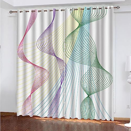 Verdunkelungsvorhänge Kräuselband Farbstreifen 2 X 150 X 280 Cm Set Kindergardinen Mädchen Verdunkelungsvorhänge Mit Ösen Blickdichter Kinderzimmer Schlafzimmer Vorhang -9T5Z3G1T6S4N4W3C8K7Z7K8O5O3S7E
