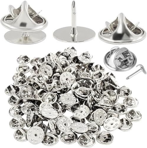 SHSHbuy Cierres de Mariposa,50 Piezas Embrague de Mariposa con Pines en Blanco,Mariposa Pin Embrague,Mariposa Imperdibles,Alfileres de Corbata para Manualidades DIY Fabricaciónde Joyería (Plata)