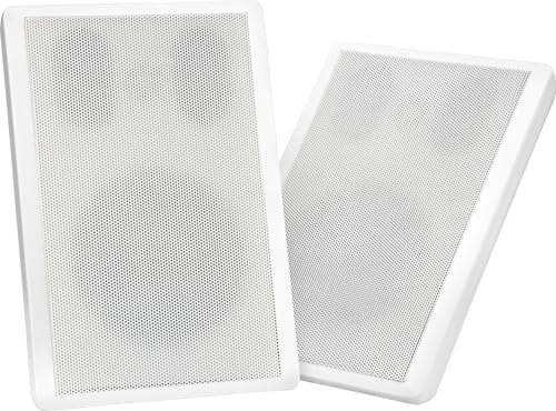 Pronomic FLS-540E WH Par de Altavoces de Pared Flatpanel (HiFi Flat Speakers, Caja de 2 vías, Woofer de 5,25/133mm, Tweeter de 1,2/30mm, 30/60 Vatios (RMS/Peak), Conexión con bornes) Blanco
