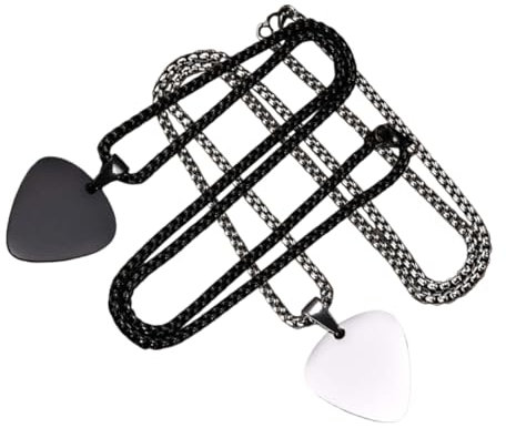 ibasenice 2stücke Gitarren-pick-halskette Aus Edelstahl Mit Gitarrenplektrum-anhänger Kreatives Diy-dekor Für Herren Und Damen Leicht Und Langlebig Für Täglichen Gebrauch