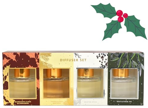 Baltus Reed Diffuser 4pcs Holiday Christmas Winter Scents Aroma Air Freshener