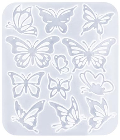 Molde de silicona con forma de mariposa, moldes personalizados de resina epoxi para entusiastas de las manualidades