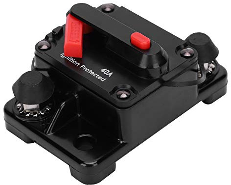 ACOGEDO Soporte de Fusibles de Reinicio Automático de Circuito con Diseño de Cobre Impermeable para Protección de Interruptor Automático DC12-42V 300A (40A)