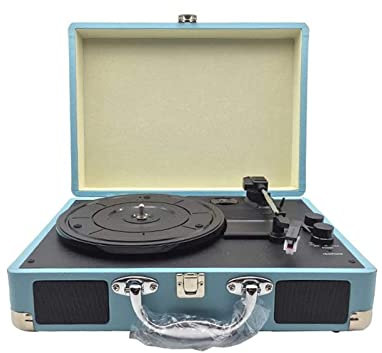 SGKOMN Giradischi retrò con Giradischi grammofono con Altoparlanti Wireless, Giradischi a Trasmissione a Cinghia Bluetooth, Blue