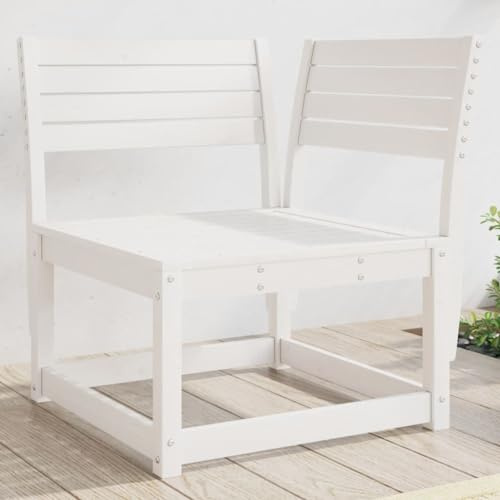 WSJHUHK Möbel, Outdoor-Möbel, Sitzgelegenheiten, Outdoor-Sofas, Gartensofa-Ecke, weiß, 73 x 73 x 78 cm, Massivholz, Kiefer