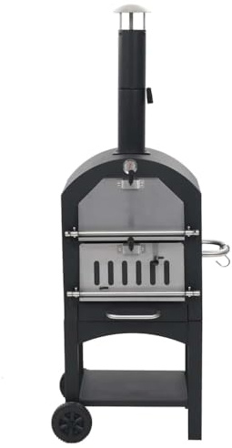 Eleganz Forno per pizza in acciaio verniciato a polvere con pietra refrattaria, ideale per il giardino, durevole e facile da pulire, perfetto per feste di famiglia